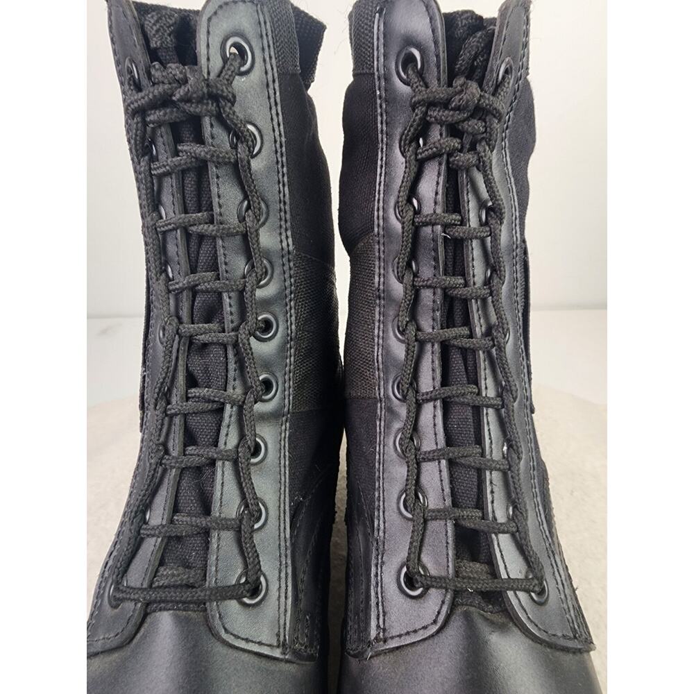 In Memoriam Tactical Full Grain Black Leather Training Hiking Combat Boots Sz 11 - Picture 8 of 11
